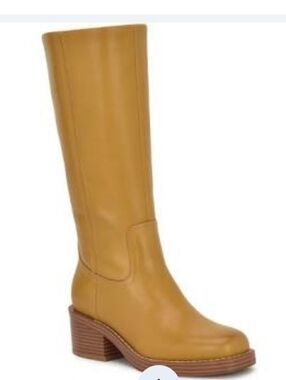 Nine West Broklyn Tall Leather Block Heel Boots - Size 6